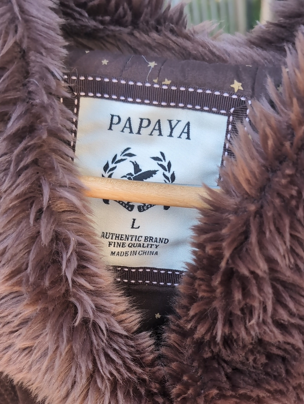 Papaya Brown Faux-Fur Collar Trench Coat - Picture 3 of 5